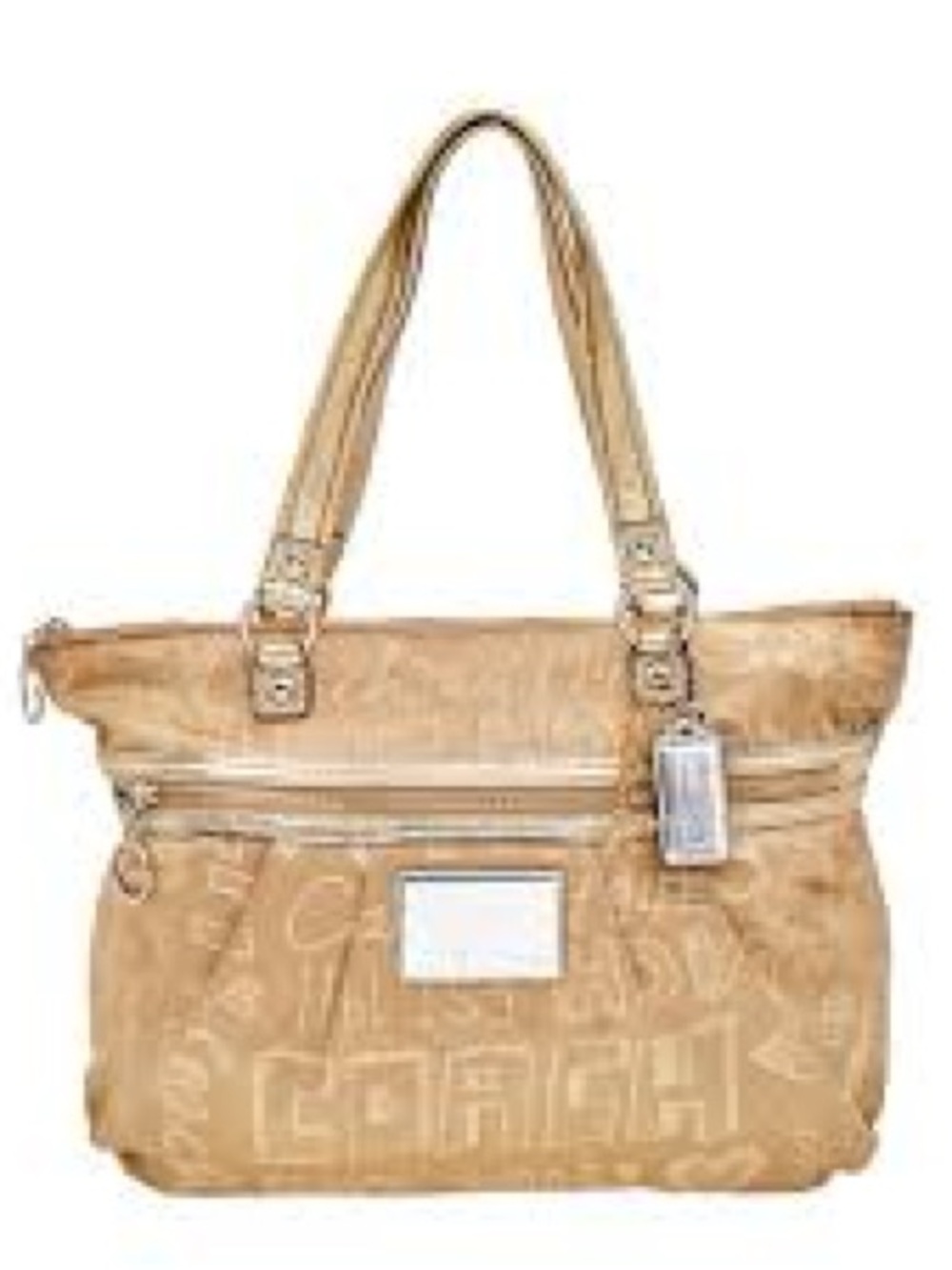 Coach Beige Signature Shoulder Bag